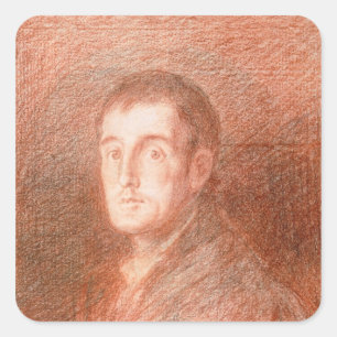 Study for an equestrian portrait square sticker