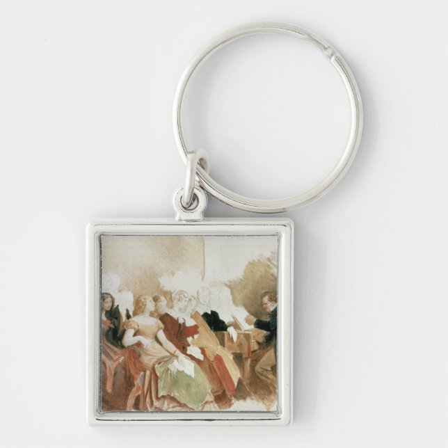 Study for An Evening at Baron von Spaun's Key Ring (Front)