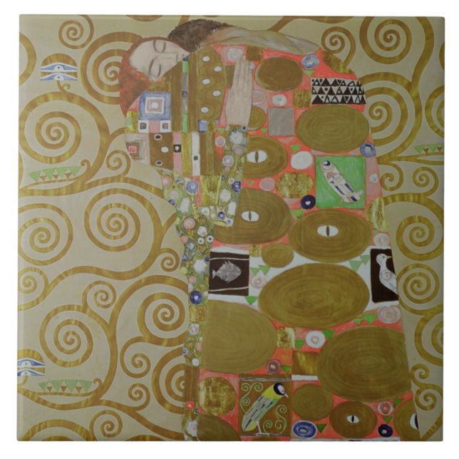 Study for Fulfilment, c.1905-09 (w/c & gold on pap Tile (Front)