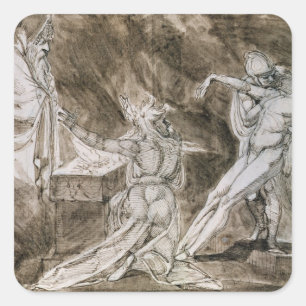 Study for "Saul and the Witch of Endor" Square Sticker