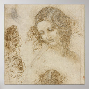 Study for the Head of Leda by Leonardo da Vinci Poster