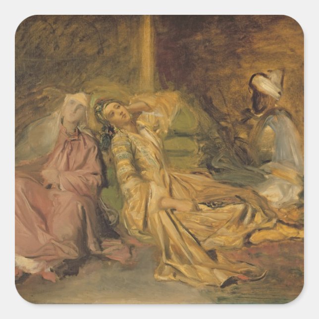 Study for the Interior of a Harem Square Sticker (Front)