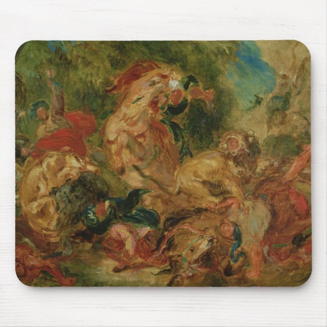 Study for The Lion Hunt, 1854 Mouse Pad (Front)