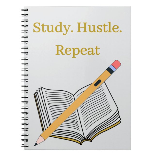 Study. Hustle. Repeat – Custom Spiral Notebook (Front)