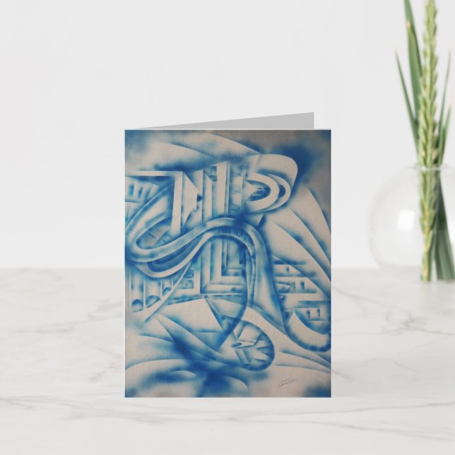 Study in Blue Abstract Card (Front)