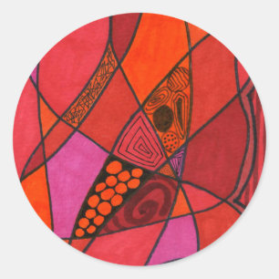 "Study in Reds" Abstract Design Sticker