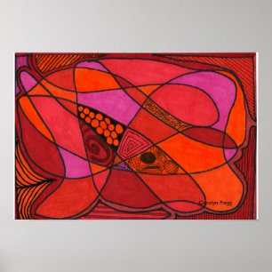 "Study in Reds" Design by Carolyn Fagg Poster