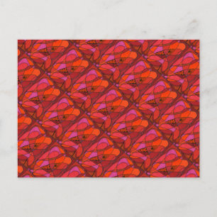 "Study in Reds" Tiled Image Abstract Postcard