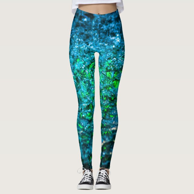 Study In Watercolor - Green Leggings (Front)