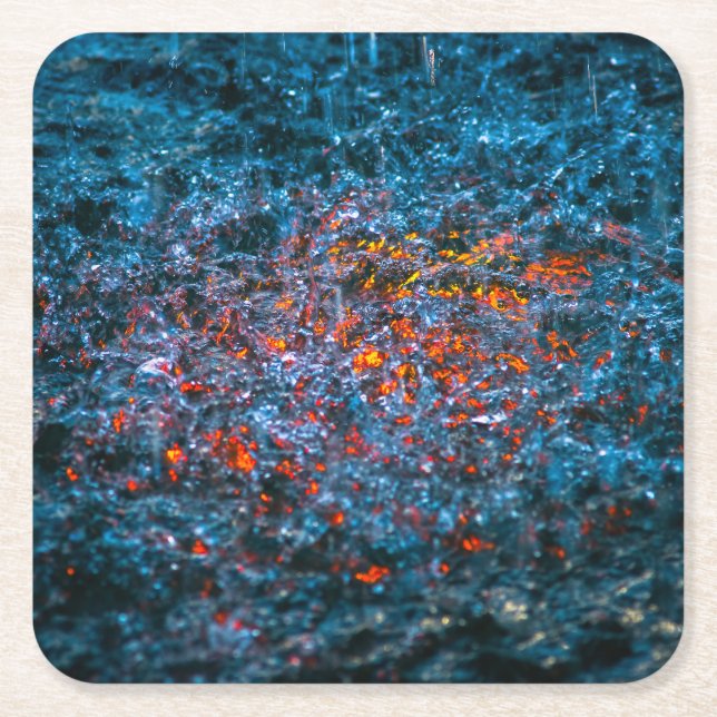 Study In Watercolor - Orange Square Paper Coaster (Front)