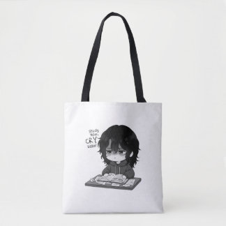 Study Now Cry Later Relatable Chibi Student Illust Tote Bag