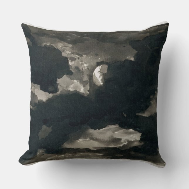 Study of a Clouded Moonlit Sky (black wash on laid Cushion (Front)