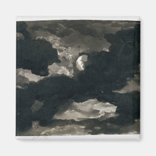 Study of a Clouded Moonlit Sky (black wash on laid Magnet