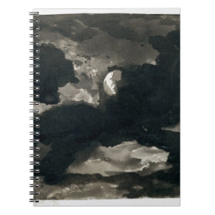 Study of a Clouded Moonlit Sky (black wash on laid Spiral Notebook