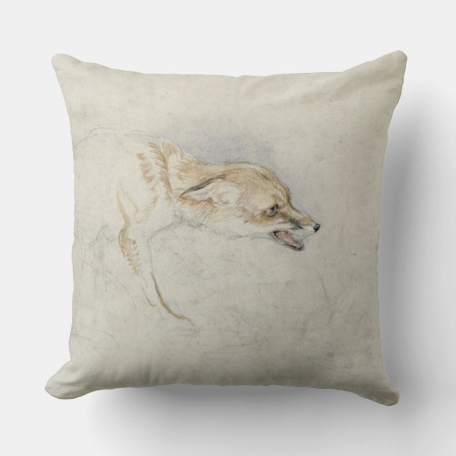 Study of a crouching Fox, facing right verso: fain Cushion (Front)