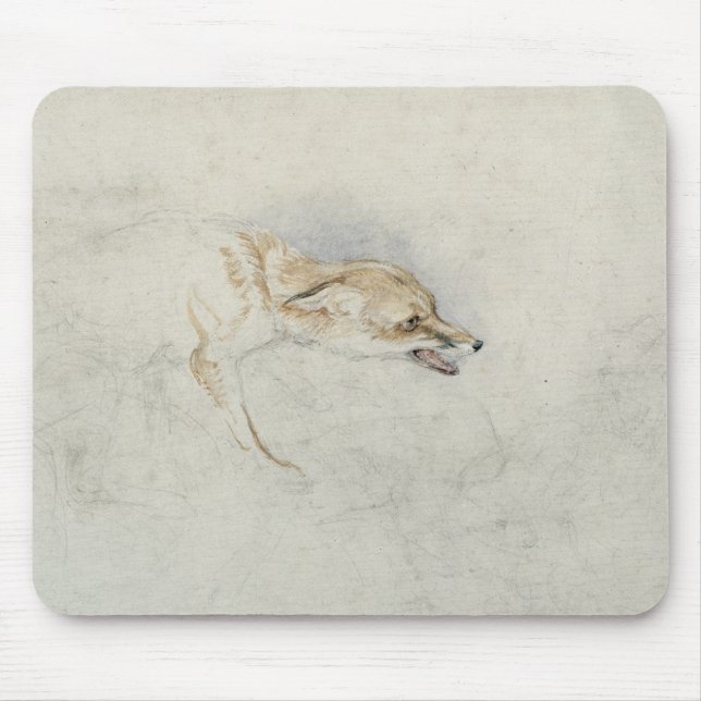 Study of a crouching Fox, facing right verso: fain Mouse Pad (Front)