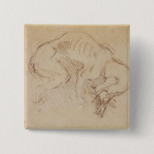 Study of a dog 15 cm square badge (Front)