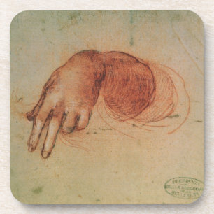 Study of a hand (red chalk on paper) coaster