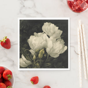 Study of a Peony Flower Napkin