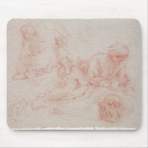 Study of a reclining man mouse pad