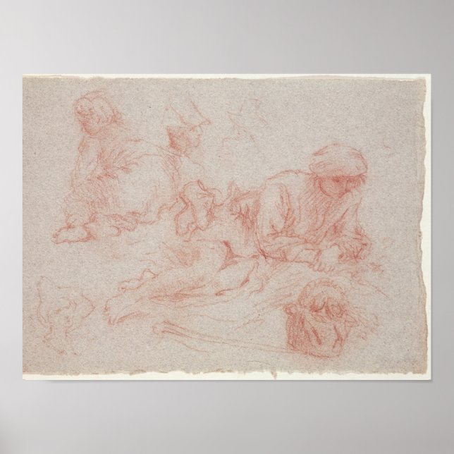 Study of a reclining man poster (Front)