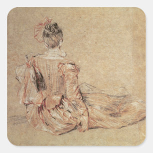 Study of a woman seen from the back, 1716-18 square sticker