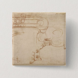 Study of an Ionic capital 15 Cm Square Badge