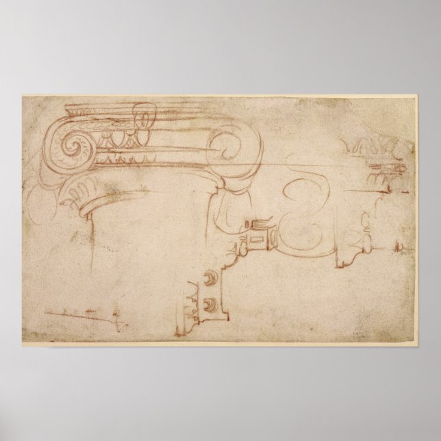 Study of an Ionic capital Poster (Front)