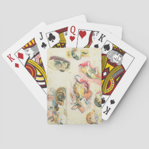 Study of Cats and a Head (w/c on paper) Playing Cards