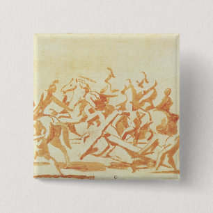 Study of Christ Carrying the Cross (chalk and wash 15 Cm Square Badge