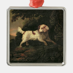 Study of Clumber Spaniel Metal Tree Decoration