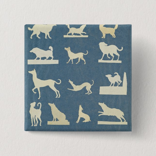 Study of Dogs 15 Cm Square Badge (Front)