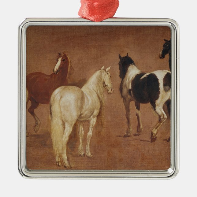 Study of Five Horses Metal Tree Decoration (Front)