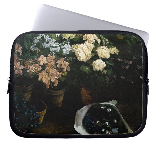 Study of Flowers by Frederic Bazille Laptop Sleeve (Front)