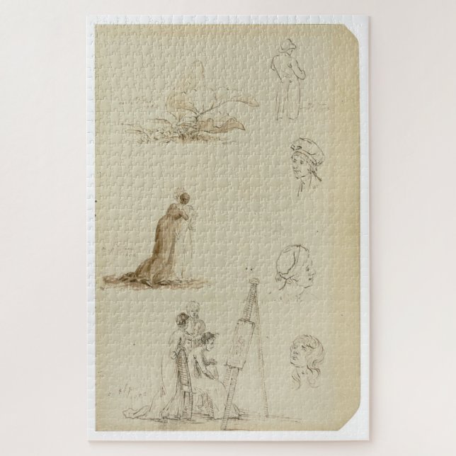 Study of Heads, Figures, and Foliage – Friedrich Jigsaw Puzzle (Vertical)