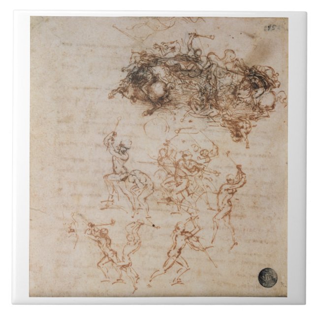 Study of Horsemen in Combat and Foot Soldiers, 150 Tile (Front)