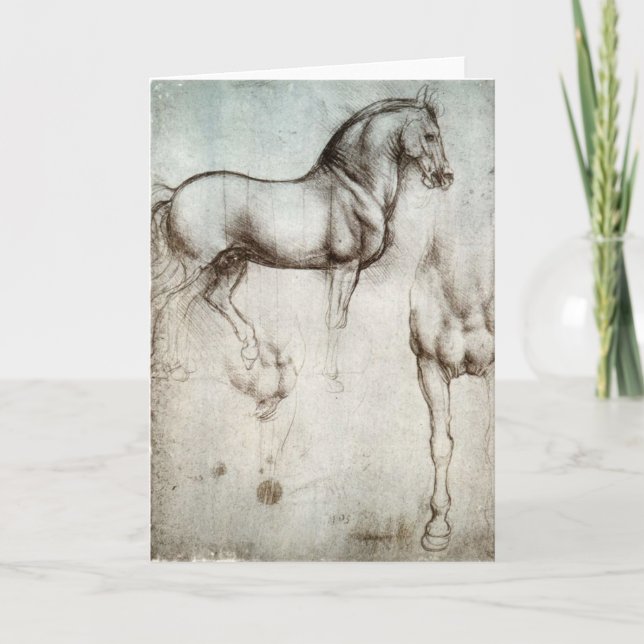 Study of horses - Leonardo da Vinci Card (Front)