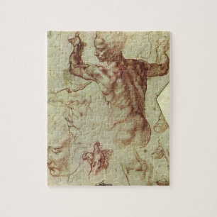 Study of Libyan Sibyl by Michelangelo Jigsaw Puzzle