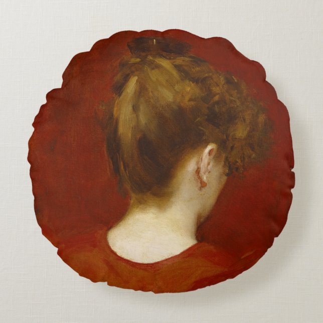 Study of Lilia, 1887 (oil on canvas) Round Cushion (Front)