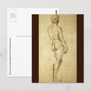 Study of Michelangelo's David Statue by Raphael Postcard