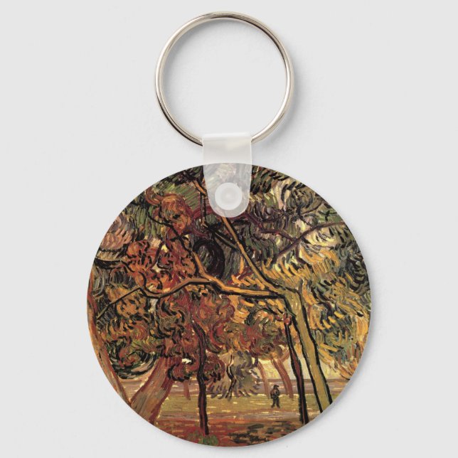 Study of Pine Trees by Vincent van Gogh Key Ring (Front)