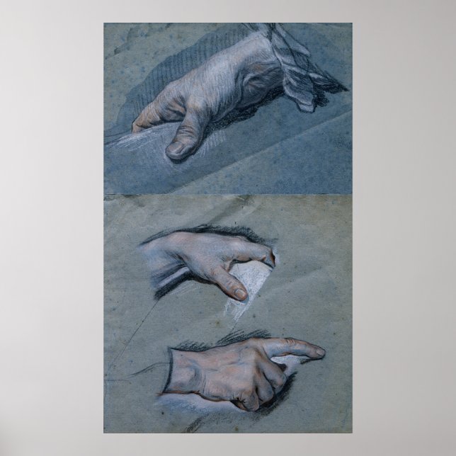 Study of the Hands of a Man Poster (Front)