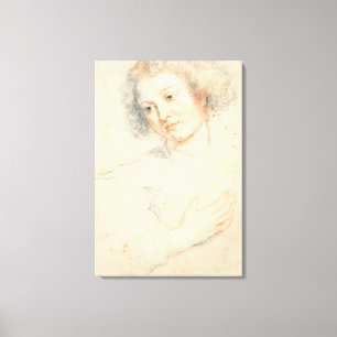 Study of the Head of St. Apollonia (drawing) Canvas Print