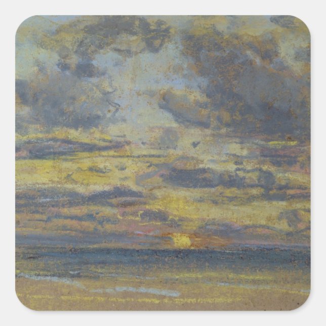 Study of the Sky with Setting Sun, c.1862-70 Square Sticker (Front)