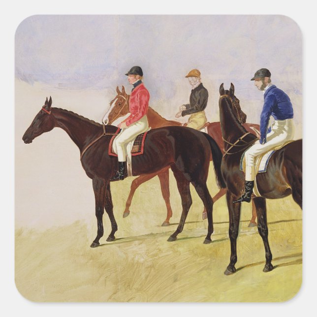 Study of Three Steeplechase Cracks: Allen McDonoug Square Sticker (Front)