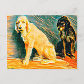 Study of two dogs postcard