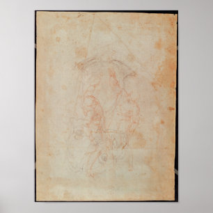 Study of two male figures poster