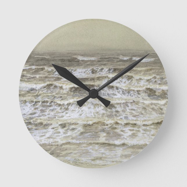 Study of Waves (grey & brown wash, gouache and gra Round Clock (Front)