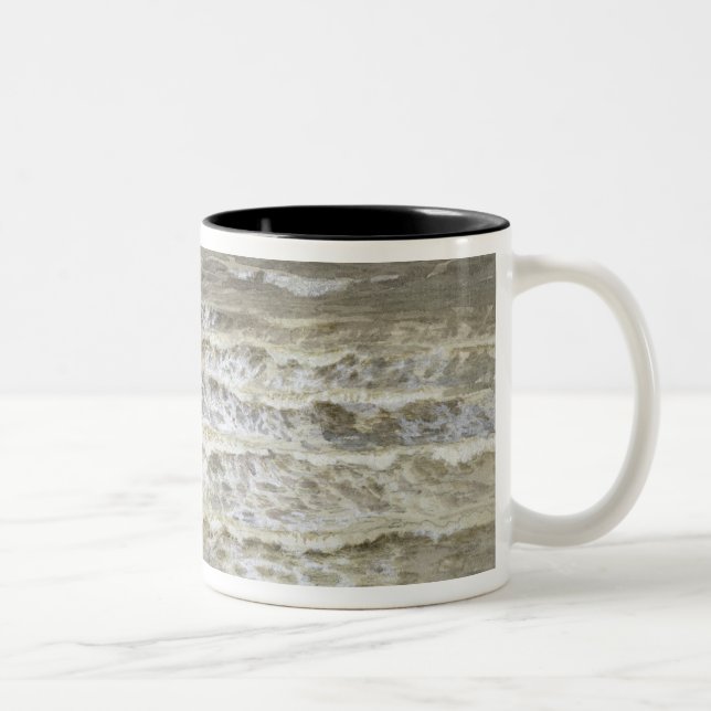 Study of Waves (grey & brown wash, gouache and gra Two-Tone Coffee Mug (Right)