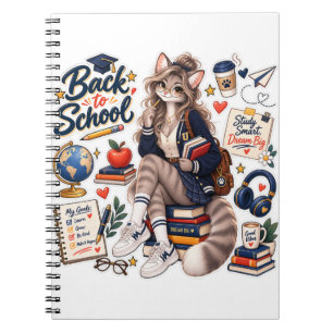 Study Smart Kawaii Cat School Notebook